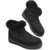imagekufeiti Womens Waterproof Fall Winter Snow Boots Platform Fur Lined Ankle Boots for Women with Side Zipper Non Slip Outdoor Work BootsBlack
