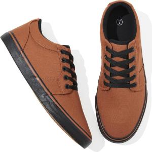 imagekufeiti Mens Canvas Black Casual Shoes Sneakers Low Top Lace Up Walking Shoes Sneakers for MenBrown