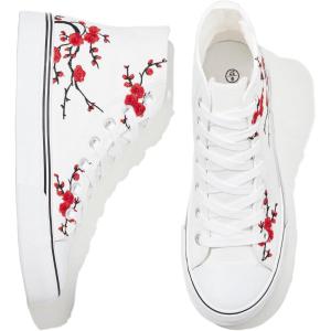 imagekufeiti Womens High Top Canvas Sneakers Canvas Shoes Lace up White Black Sneakers Casual Walking ShoesWf