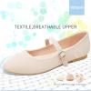imageObtaom Mary Jane Flat Shoes Round Toe Ballet Flats for Women Dressy Fabric Business Flats Comfortable Classic Strap Flats for OfficeBeige