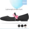 imageObtaom Mary Jane Flat Shoes Round Toe Ballet Flats for Women Dressy Fabric Business Flats Comfortable Classic Strap Flats for OfficeBlack