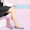 imageObtaom Mary Jane Flat Shoes Round Toe Ballet Flats for Women Dressy Fabric Business Flats Comfortable Classic Strap Flats for OfficeGrey