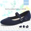 imageObtaom Mary Jane Flat Shoes Round Toe Ballet Flats for Women Dressy Fabric Business Flats Comfortable Classic Strap Flats for OfficeNavy