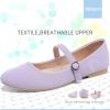 imageObtaom Mary Jane Flat Shoes Round Toe Ballet Flats for Women Dressy Fabric Business Flats Comfortable Classic Strap Flats for OfficePurple