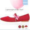 imageObtaom Mary Jane Flat Shoes Round Toe Ballet Flats for Women Dressy Fabric Business Flats Comfortable Classic Strap Flats for OfficeRed