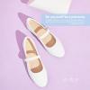 imageObtaom Mary Jane Flat Shoes Round Toe Ballet Flats for Women Dressy Fabric Business Flats Comfortable Classic Strap Flats for OfficeWhite