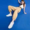 imagekufeiti White PU Leather Sneakers for Women Low Top Lace Up Tennis Shoes Womens Fashion Casual Shoes SneakersWhite