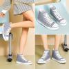 imagekufeiti Womens Canvas High Top Sneakers Fashion Hightop Tennis Shoes Lace Up Casual Walking ShoesDark Grey Stripe