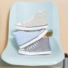 imagekufeiti Womens Canvas High Top Sneakers Fashion Hightop Tennis Shoes Lace Up Casual Walking ShoesGreen Stripe