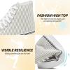imagekufeiti Womens Canvas High Top Sneakers Fashion Hightop Tennis Shoes Lace Up Casual Walking ShoesGreen Stripe