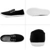 imagekufeiti Womens Canvas Slip On Shoes Sneakers for Women Fashion Comfortable White Black Elastic Sneakers for WomenBlack