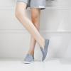 imagekufeiti Womens Canvas Slip On Shoes Sneakers for Women Fashion Comfortable White Black Elastic Sneakers for WomenBlue