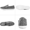imagekufeiti Womens Canvas Slip On Shoes Sneakers for Women Fashion Comfortable White Black Elastic Sneakers for WomenDeep Hemp Grey