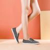 imagekufeiti Womens Canvas Slip On Shoes Sneakers for Women Fashion Comfortable White Black Elastic Sneakers for WomenDeep Hemp Grey