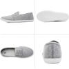 imagekufeiti Womens Canvas Slip On Shoes Sneakers for Women Fashion Comfortable White Black Elastic Sneakers for WomenGrey
