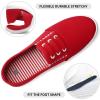 imagekufeiti Womens Canvas Slip On Shoes Sneakers for Women Fashion Comfortable White Black Elastic Sneakers for WomenRed