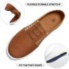 imagekufeiti Womens Canvas Slip On Shoes Sneakers for Women Fashion Comfortable White Black Elastic Sneakers for WomenTan