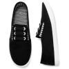 imagekufeiti Womens Canvas Slip On Shoes Sneakers for Women Fashion Comfortable White Black Elastic Sneakers for WomenBlack