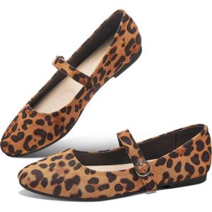 imageObtaom Mary Jane Flat Shoes Round Toe Ballet Flats for Women Dressy Fabric Business Flats Comfortable Classic Strap Flats for OfficeMulti