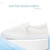 imageObtaom Women Lace up Canvas Loafers LightWeight Slip on Loafers Comfortable Boat Canvas Fishion SneakersWhite