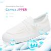 imageObtaom Women Lace up Canvas Loafers LightWeight Slip on Loafers Comfortable Boat Canvas Fishion SneakersWhite