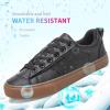 imageObtaom Women Tennis Fashion Shoes Casual PU Leather Sneakers Comfortable Court SneakersBlack Gum