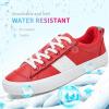 imageObtaom Women Tennis Fashion Shoes Casual PU Leather Sneakers Comfortable Court SneakersRed
