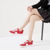 imageObtaom Women Tennis Fashion Shoes Casual PU Leather Sneakers Comfortable Court SneakersRed