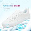 imageObtaom Women Tennis Fashion Shoes Casual PU Leather Sneakers Comfortable Court SneakersWhite