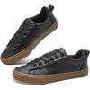 imageObtaom Women Tennis Fashion Shoes Casual PU Leather Sneakers Comfortable Court SneakersBlack Gum