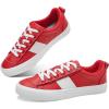 imageObtaom Women Tennis Fashion Shoes Casual PU Leather Sneakers Comfortable Court SneakersRed