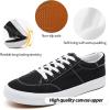 image:imagekufeiti Mens Canvas White Black Sneakers Shoes Low Top Lace Up Casual Walking Shoes SneakersBlack8