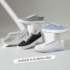 image:imagekufeiti Mens Canvas White Black Sneakers Shoes Low Top Lace Up Casual Walking Shoes SneakersBlack8