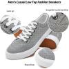 image:imagekufeiti Mens Canvas White Black Sneakers Shoes Low Top Lace Up Casual Walking Shoes SneakersGrey8