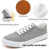image:imagekufeiti Mens Canvas White Black Sneakers Shoes Low Top Lace Up Casual Walking Shoes SneakersGrey8