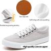 image:imagekufeiti Mens Canvas White Black Sneakers Shoes Low Top Lace Up Casual Walking Shoes SneakersKhaki10