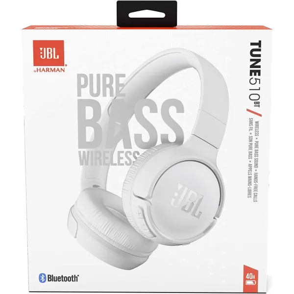 JBL Tune 510BT: Wireless On-Ear Headphones with Purebass Sound - Black