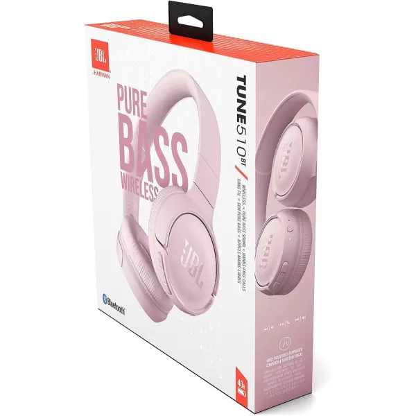 JBL Tune 510BT: Wireless On-Ear Headphones with Purebass Sound - Black