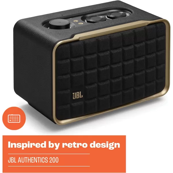 JBL Authentics 300 - Retro Style Wireless Bluetooth/Wifi Home Speaker, Built in Battery , Music Streaming Services via Built-in Wi-Fi, Built in Alexa and Google Assistant
