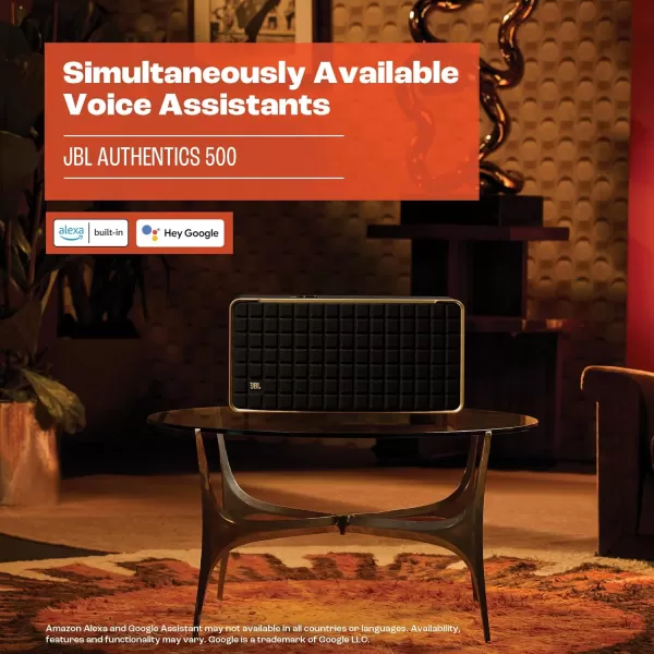 JBL Authentics 300 - Retro Style Wireless Bluetooth/Wifi Home Speaker, Built in Battery , Music Streaming Services via Built-in Wi-Fi, Built in Alexa and Google Assistant