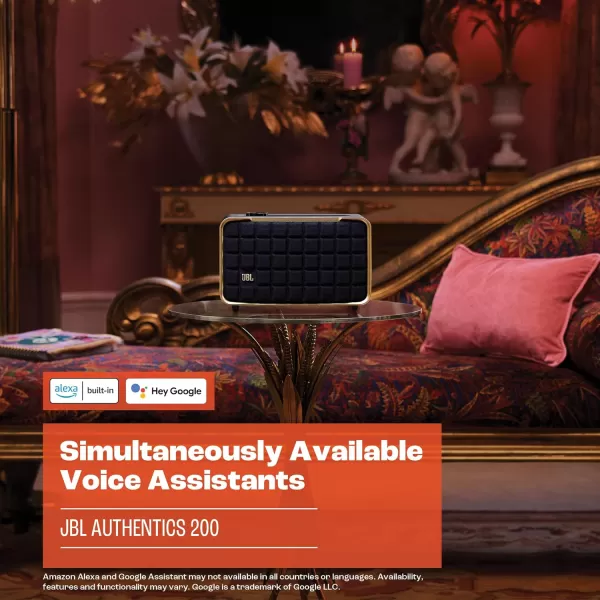 JBL Authentics 300 - Retro Style Wireless Bluetooth/Wifi Home Speaker, Built in Battery , Music Streaming Services via Built-in Wi-Fi, Built in Alexa and Google Assistant