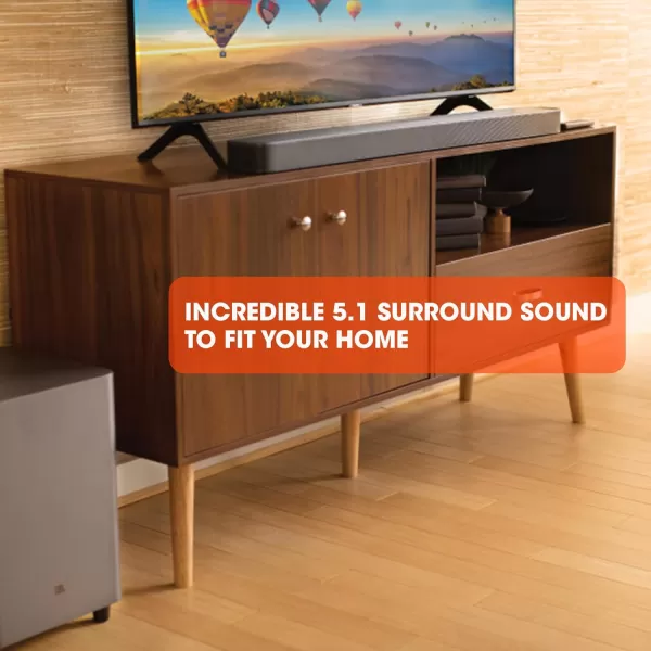 JBL BAR5.0 5-Channel Multibeam Soundbar with Dolby Atmos Virtual Grey, Black