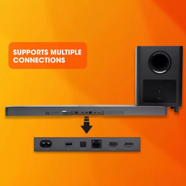 JBL BAR5.0 5-Channel Multibeam Soundbar with Dolby Atmos Virtual Grey, Black