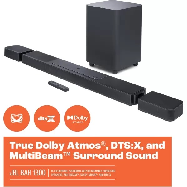 JBL Bar 1300X: 11.1.4-Channel soundbar with Detachable Surround Speakers, MultiBeam™, Dolby Atmos® and DTS:X®, Black