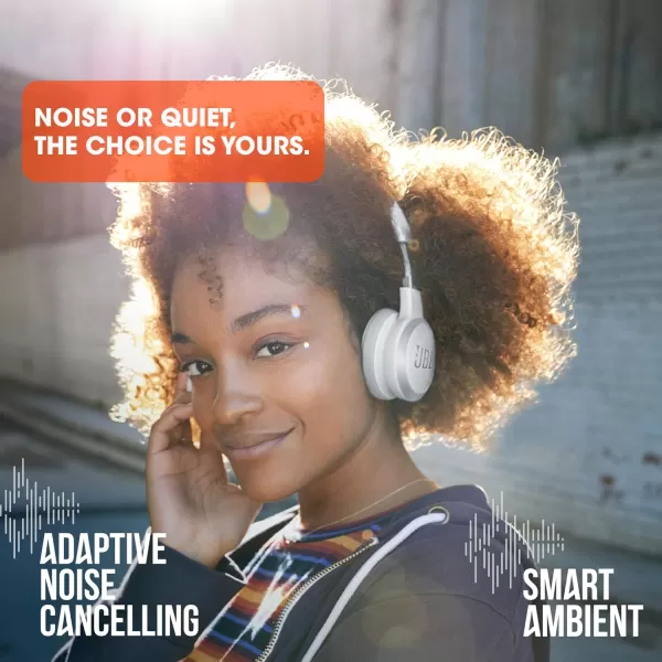 JBL Live 460NC - Wireless On-Ear Noise Cancelling Headphones with Long Battery Life and Voice Assistant Control - Black, Medium