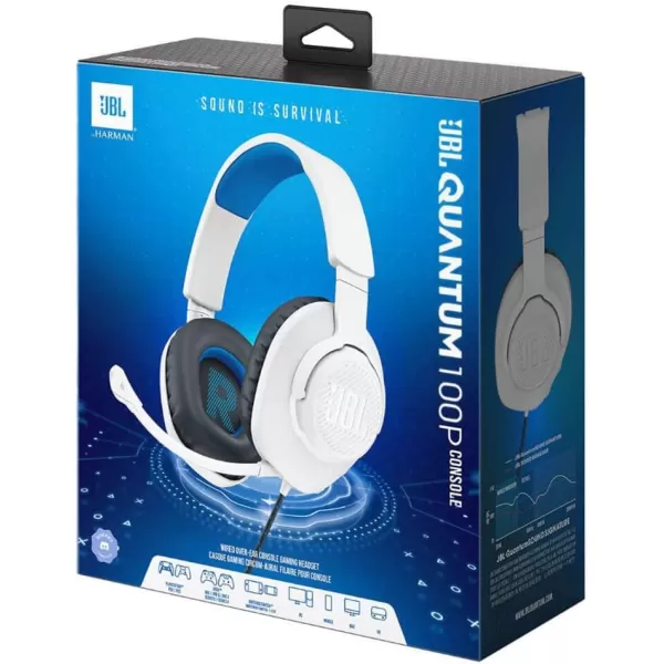 JBL Quantum 360P - Wireless over-ear console gaming headset with detachable boom mic, Up to 22-hour battery life, Memory foam comfort, Compatible with PlayStation 5 3D audio 