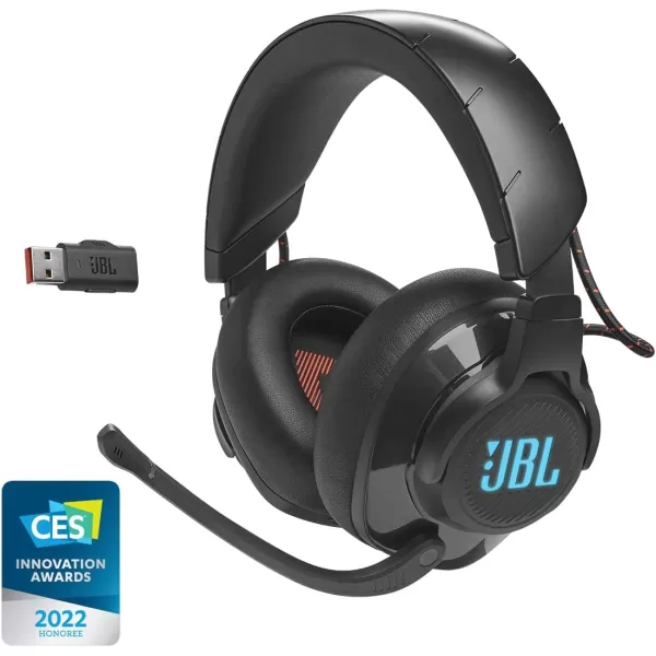 JBL Quantum 610 Wireless 2.4GHz Headset: 40h Battery, 50mm Drivers, PC Gaming and Console Compatible, Black, Medium