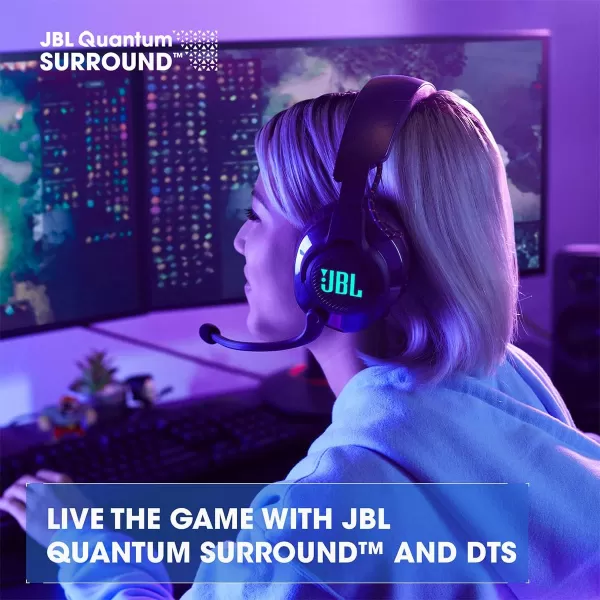 JBL Quantum 610 Wireless 2.4GHz Headset: 40h Battery, 50mm Drivers, PC Gaming and Console Compatible, Black, Medium