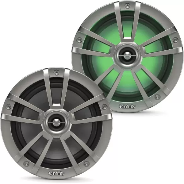 Infinity 622MLT Marine 6.5 Inch RGB LED Coaxial Speakers - Titanium
