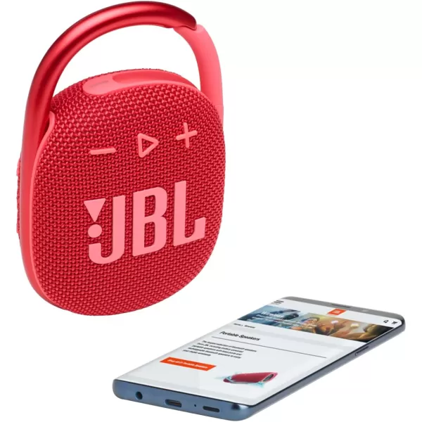 JBL Clip 4 - Portable Mini Bluetooth Speaker, big audio and punchy bass, integrated carabiner, IP67 waterproof and dustproof, 10 hours of playtime, speaker for home, outdoor and travel 
